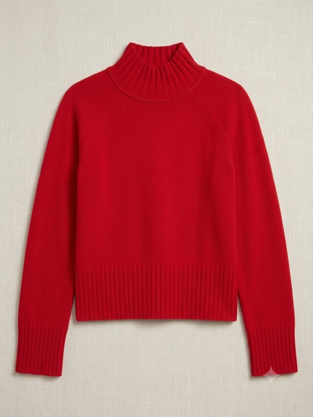 Women's Red Mock Turtleneck Sweater